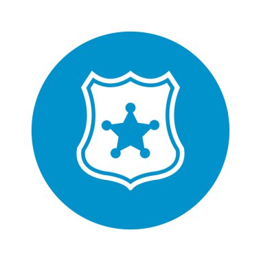 Beyaz arka plan üstünde kutsal kişilerin resmi polis rozeti