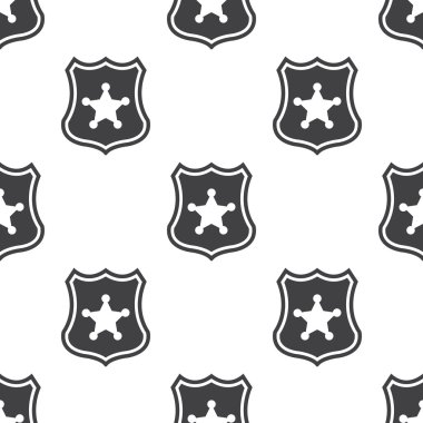 Beyaz arka plan üstünde kutsal kişilerin resmi polis rozeti