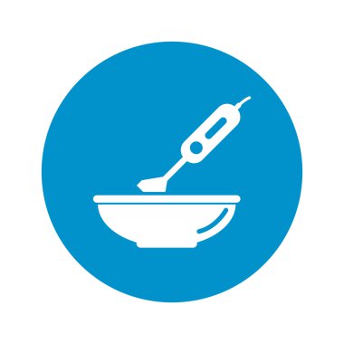 Beyaz arka plan üzerinde blender ve fincan tabağı simgesi