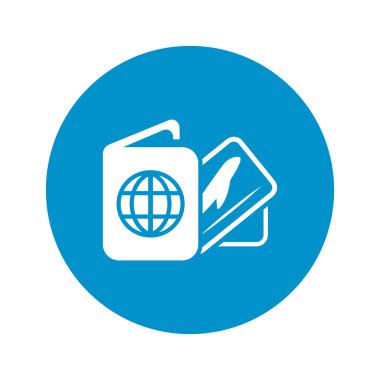 Beyaz arkaplanda pasaport simgesi