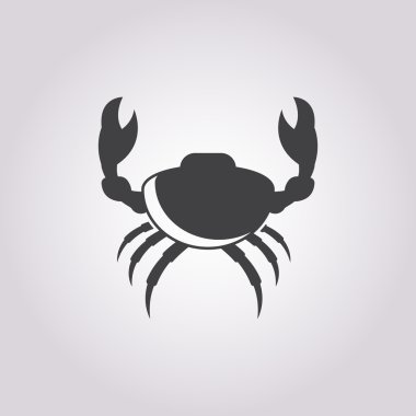 Yengeç simgesi beyaz arka plan üzerinde