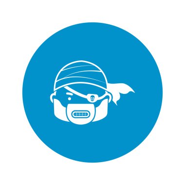 Beyaz arka plan üzerinde korsan simgesi