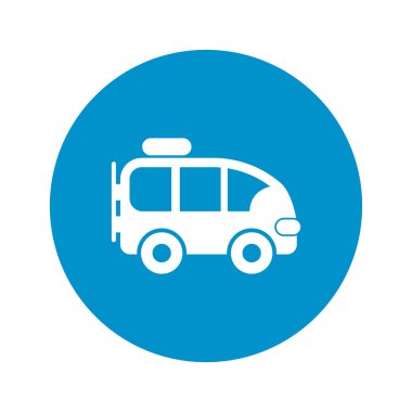 Minibüs simgesi beyaz arka plan üzerinde