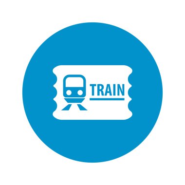 Tren Bilet simgesi beyaz arka plan üzerinde