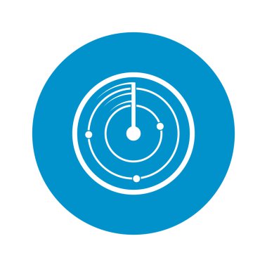 Beyaz arka plan üzerinde radar arama simgesi
