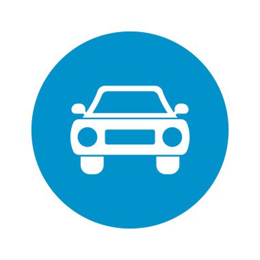 Beyaz arkaplanda araba simgesi