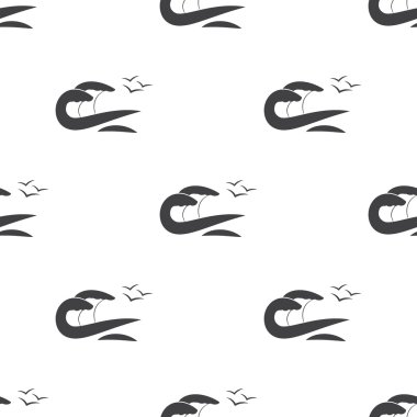 Deniz dalga simgesi beyaz arka plan üzerinde