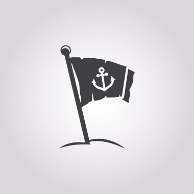 Deniz bayrak simgesi beyaz arka plan üzerinde