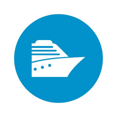 Beyaz arka plan üzerinde simge cruise gemi