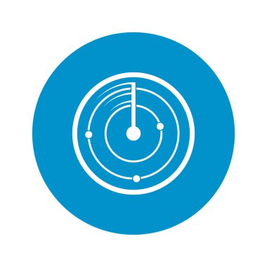 Beyaz arka plan üzerinde radar simgesi