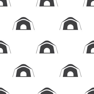 Beyaz arka plan üzerinde çadır simgesi