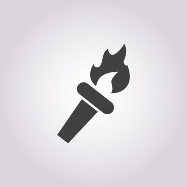 meşale simgesi beyaz arka plan üzerinde