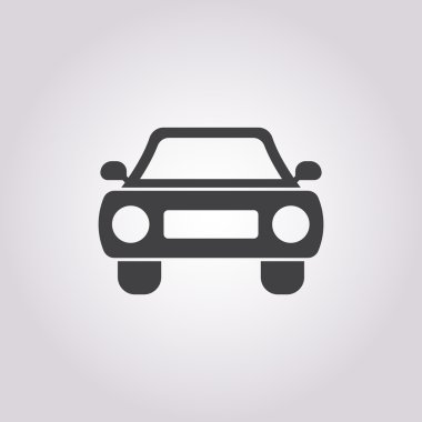 Beyaz arkaplanda araba simgesi