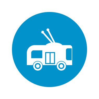 troleybüs simgesi beyaz arka plan üzerinde