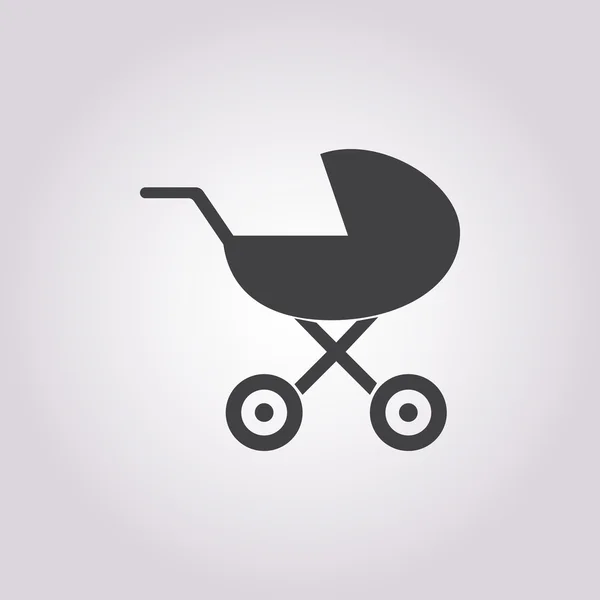 Bebek arabası simgesi beyaz arka plan üzerinde — Stok Vektör