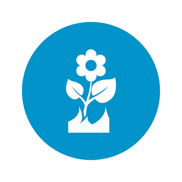 白い背景の花のアイコン — ストックベクタ