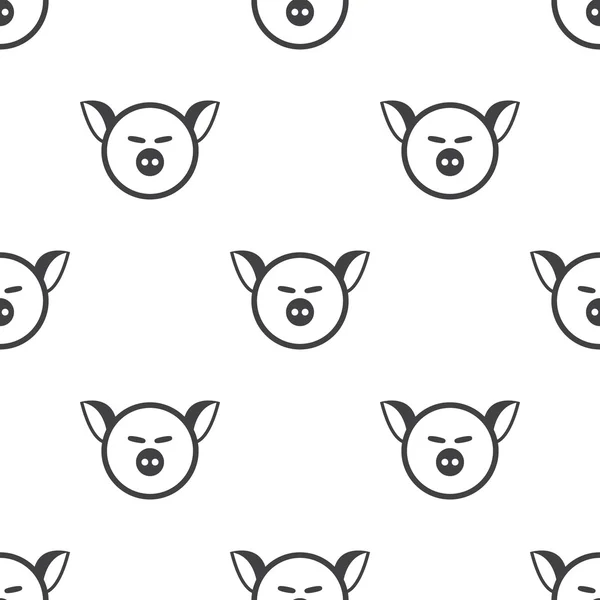 Pig muzzle icon on white background — Stock Vector