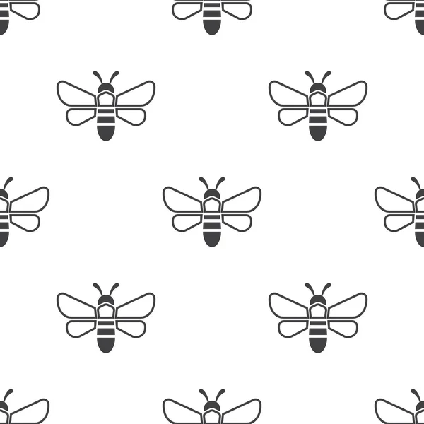 Ikon lebah pada latar belakang putih - Stok Vektor