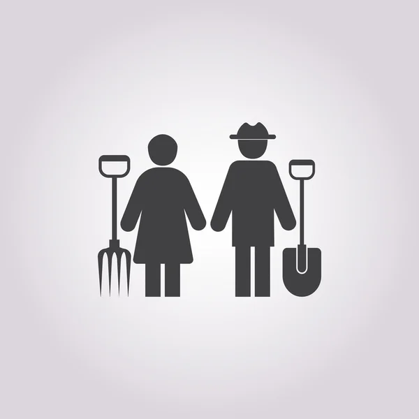 çiftçiler simgesi beyaz arka plan üzerinde