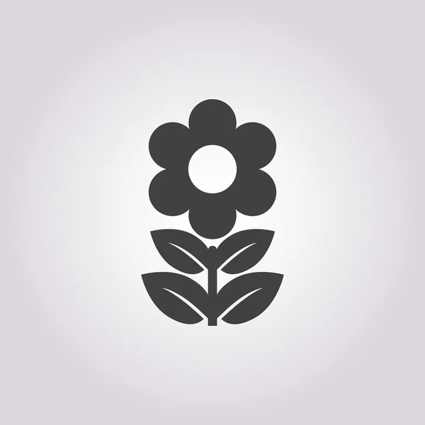 Icono de flor sobre fondo blanco — Vector de stock