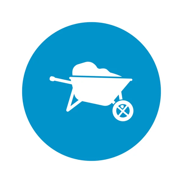 Wheelbarrow icon on white background — Stock Vector