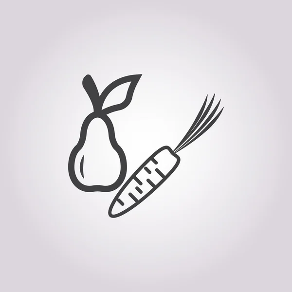 Icona di pera su sfondo bianco — Vettoriale Stock