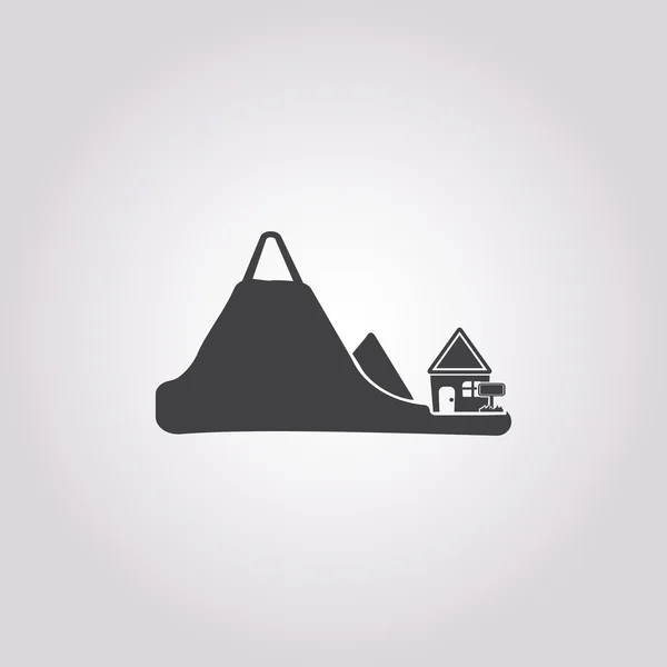 Icono de las montañas sobre fondo blanco — Vector de stock