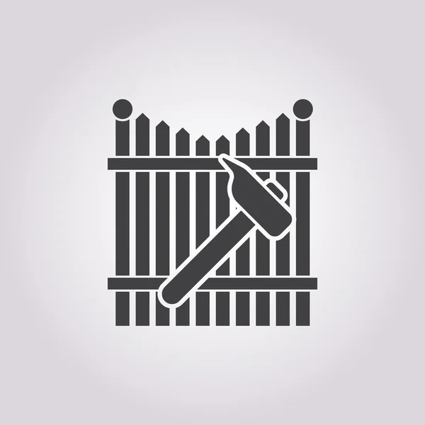 Icône de marteau sur fond blanc — Image vectorielle