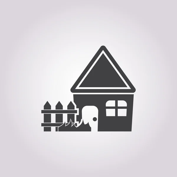 Huis pictogram op witte achtergrond — Stockvector