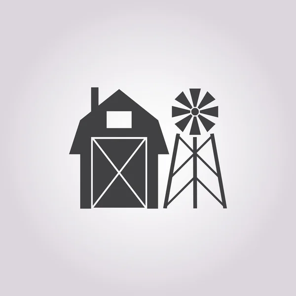 Icône de grange sur fond blanc — Image vectorielle