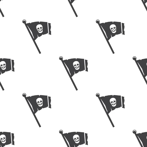 Ikon bendera bajak laut pada latar belakang putih - Stok Vektor