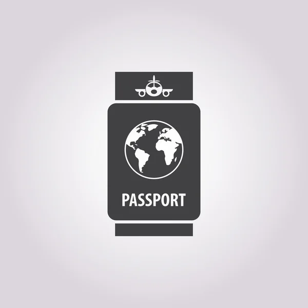 Icono de pasaporte sobre fondo blanco — Archivo Imágenes Vectoriales