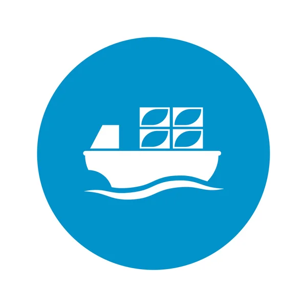 Barge pictogram op witte achtergrond — Stockvector