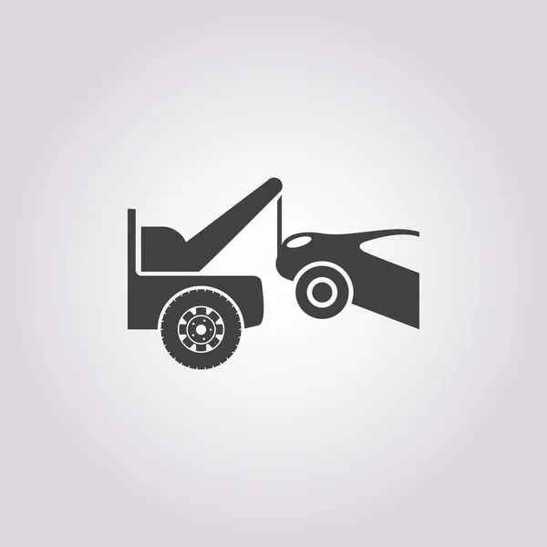 Abschleppwagen-Symbol auf weißem Hintergrund — Stockvektor