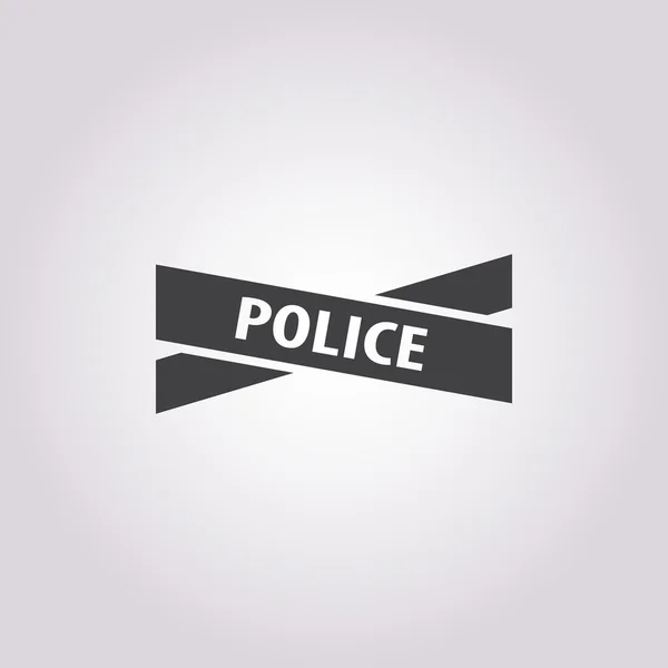 Police tape icon on white background — Stock Vector