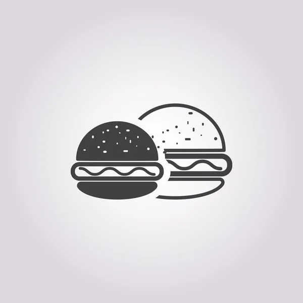 Hamburger pictogram op witte achtergrond — Stockvector