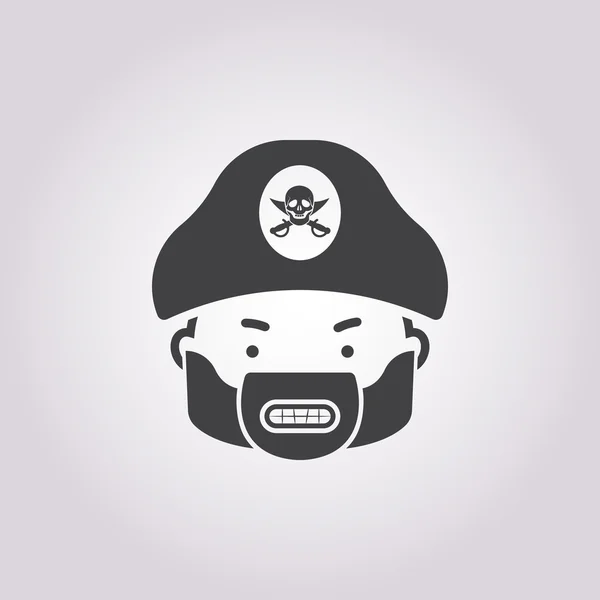 Piraten-Symbol auf weißem Hintergrund — Stockvektor