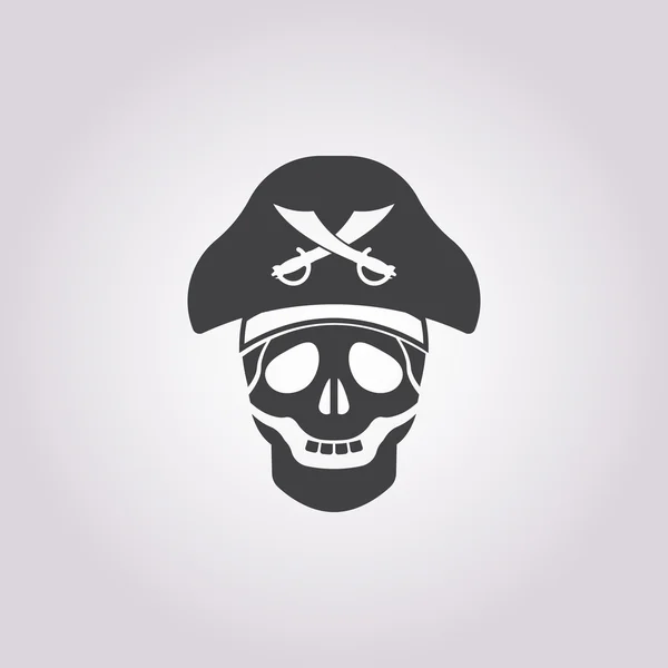 Totenkopf und Säbel-Symbol auf weißem Hintergrund — Stockvektor