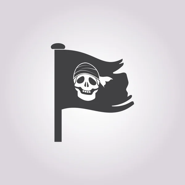 Значок піратського прапора на білому тлі — стоковий вектор