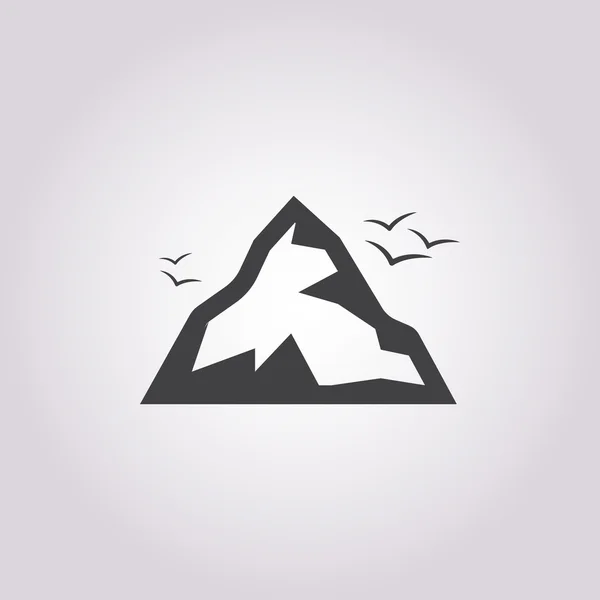 Mountain icon on white background — Stock Vector
