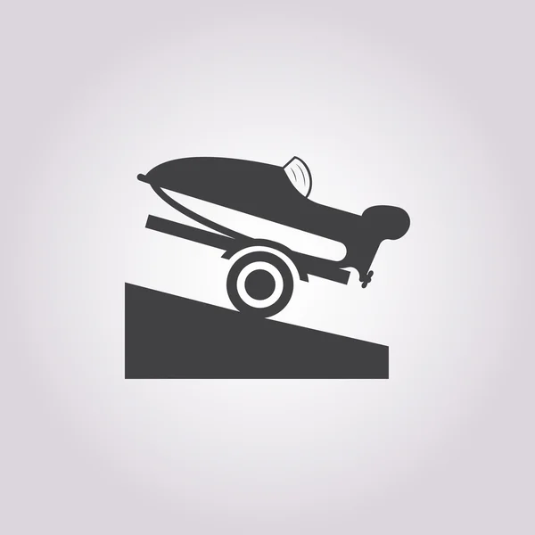 Motorboot-Symbol auf weißem Hintergrund — Stockvektor