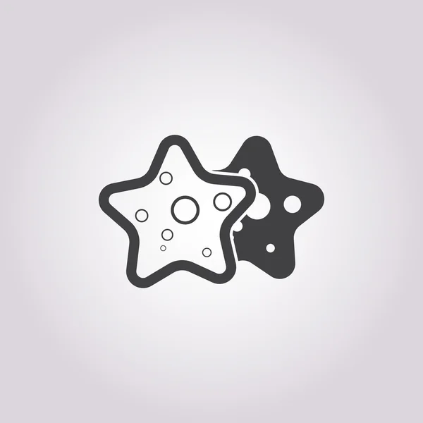Tengeri csillag ikon fehér háttér — Stock Vector