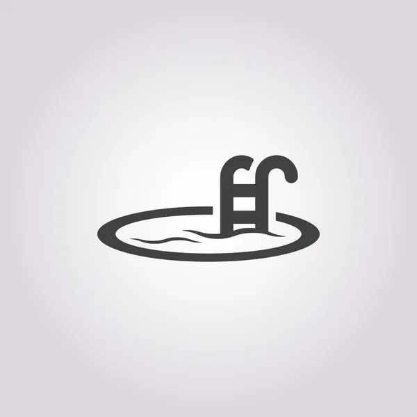 Icône de piscine sur fond blanc — Image vectorielle