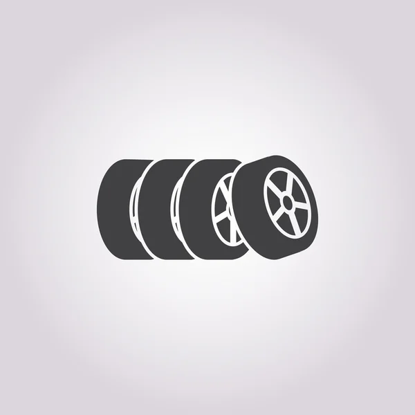 Icône de voiture de roue sur fond blanc — Image vectorielle