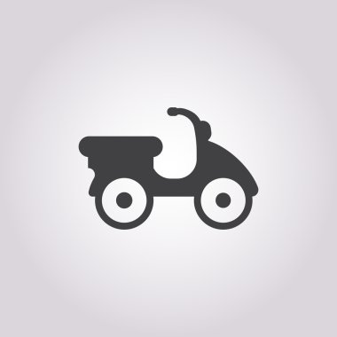 Beyaz arka plan üzerinde motosiklet simgesi