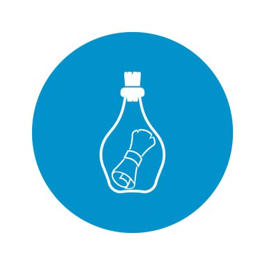 Beyaz arka plan deniz simgesine şişede