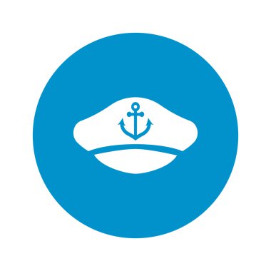 şapka Kaptan simgesi beyaz arka plan üzerinde