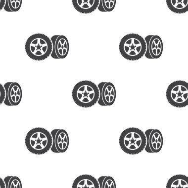 Beyaz arka plan üstünde tekerlek araba kutsal kişilerin resmi