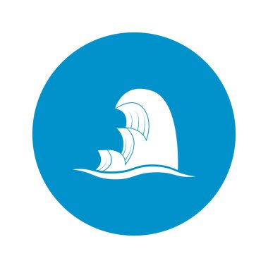 Deniz dalga simgesi beyaz arka plan üzerinde