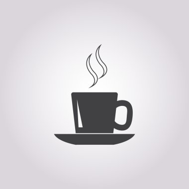 Beyaz arka plan üzerinde Kupası ve fincan tabağı simgesi